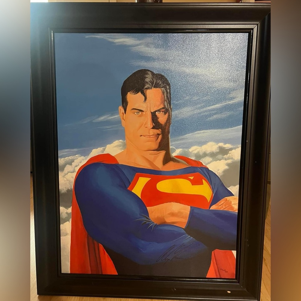 Warner Bros Superman signed by Alex Ross
